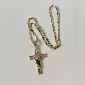 Laminated gold chain 22” with image of San‎ Judas Tadeo